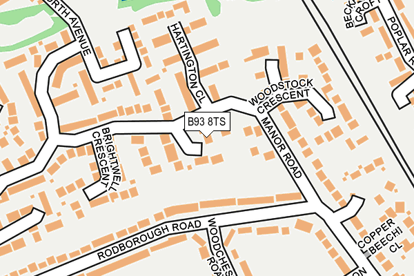 B93 8TS map - OS OpenMap – Local (Ordnance Survey)