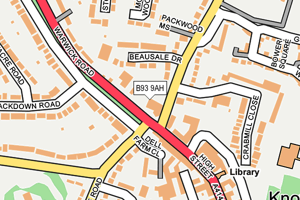 B93 9AH map - OS OpenMap – Local (Ordnance Survey)