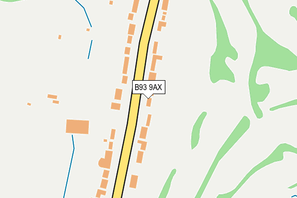 B93 9AX map - OS OpenMap – Local (Ordnance Survey)