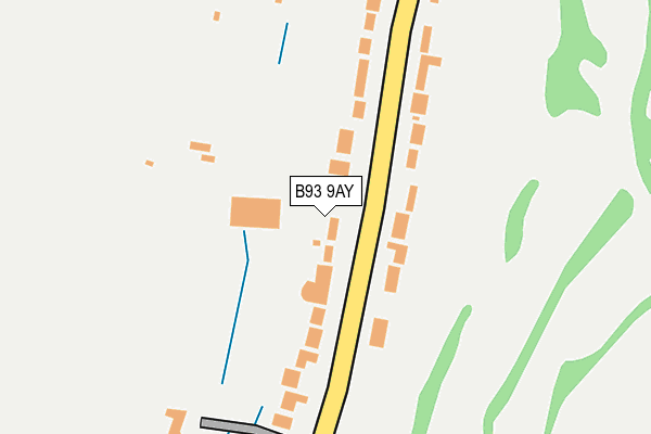 B93 9AY map - OS OpenMap – Local (Ordnance Survey)