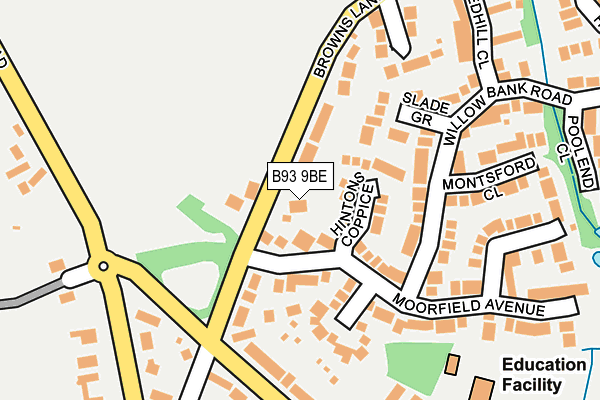B93 9BE map - OS OpenMap – Local (Ordnance Survey)