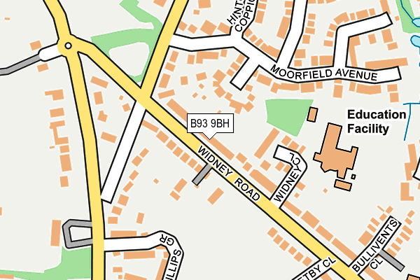 B93 9BH map - OS OpenMap – Local (Ordnance Survey)