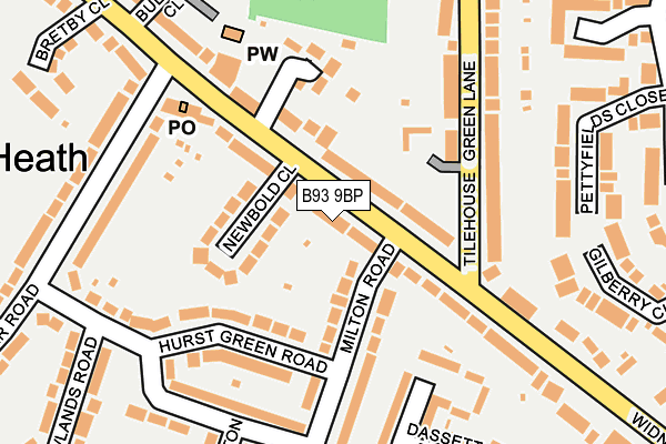 B93 9BP map - OS OpenMap – Local (Ordnance Survey)