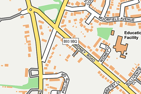 B93 9BQ map - OS OpenMap – Local (Ordnance Survey)