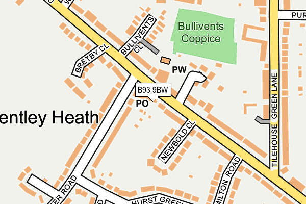 B93 9BW map - OS OpenMap – Local (Ordnance Survey)