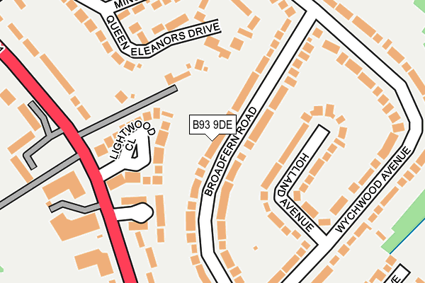 B93 9DE map - OS OpenMap – Local (Ordnance Survey)