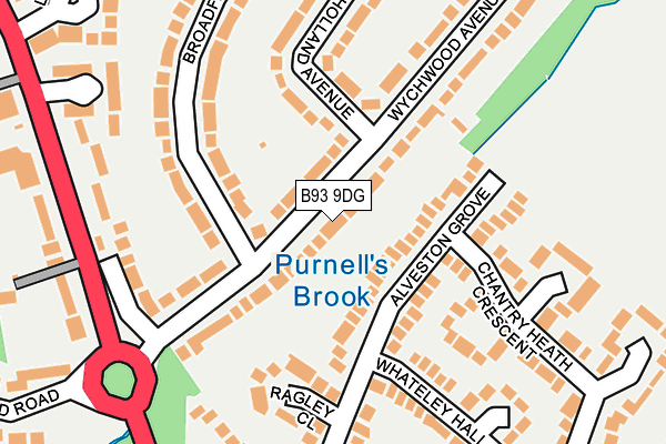 B93 9DG map - OS OpenMap – Local (Ordnance Survey)