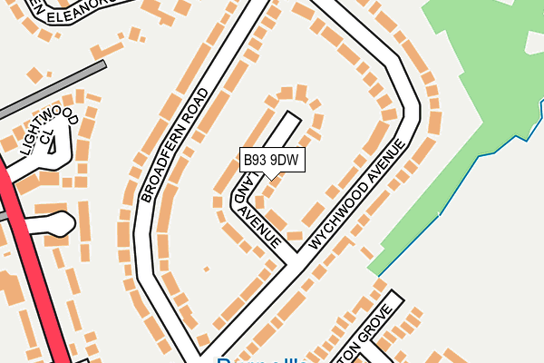 B93 9DW map - OS OpenMap – Local (Ordnance Survey)