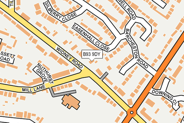 B93 9DY map - OS OpenMap – Local (Ordnance Survey)