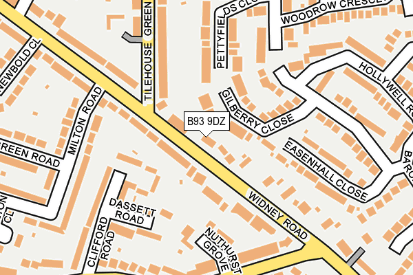 B93 9DZ map - OS OpenMap – Local (Ordnance Survey)