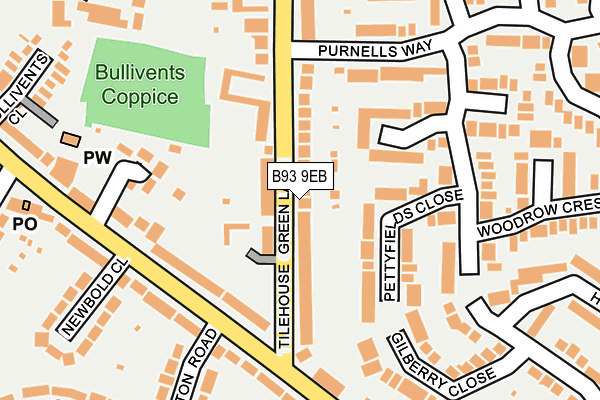 B93 9EB map - OS OpenMap – Local (Ordnance Survey)