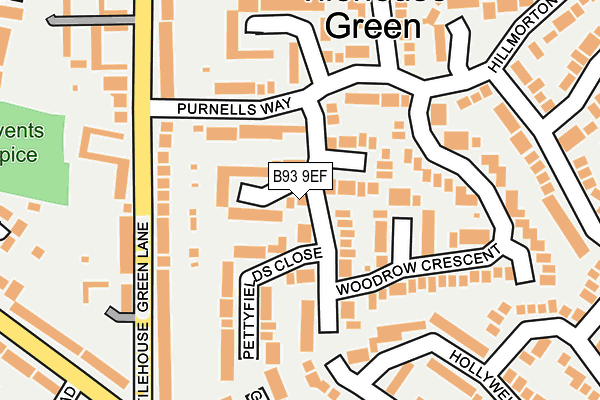 B93 9EF map - OS OpenMap – Local (Ordnance Survey)