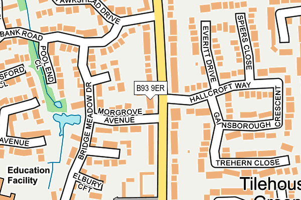 B93 9ER map - OS OpenMap – Local (Ordnance Survey)
