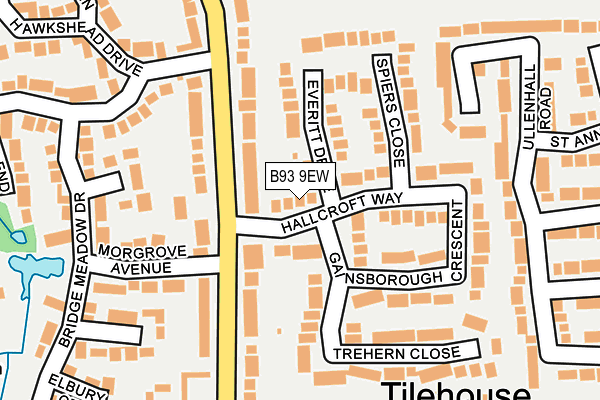 B93 9EW map - OS OpenMap – Local (Ordnance Survey)