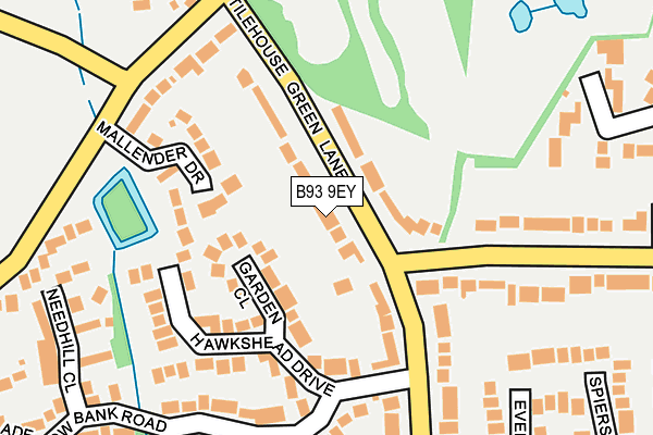 B93 9EY map - OS OpenMap – Local (Ordnance Survey)