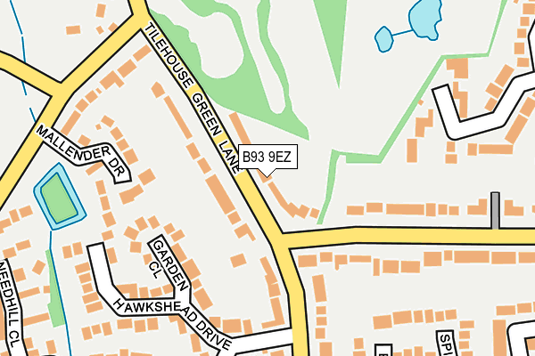 B93 9EZ map - OS OpenMap – Local (Ordnance Survey)