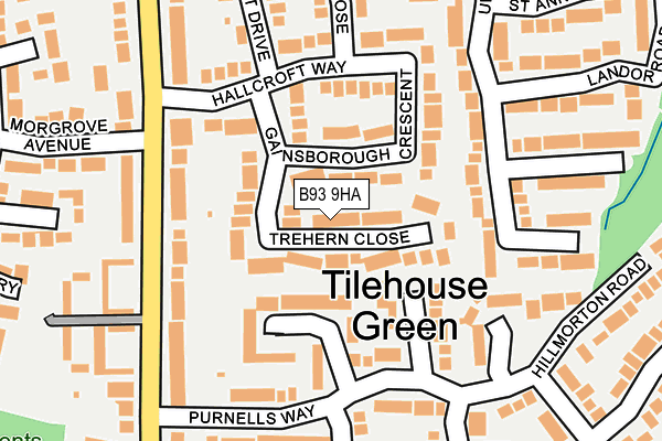 B93 9HA map - OS OpenMap – Local (Ordnance Survey)