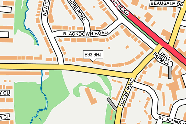 B93 9HJ map - OS OpenMap – Local (Ordnance Survey)