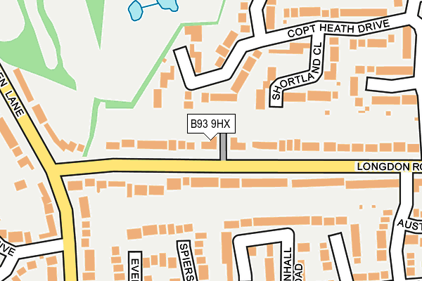 B93 9HX map - OS OpenMap – Local (Ordnance Survey)