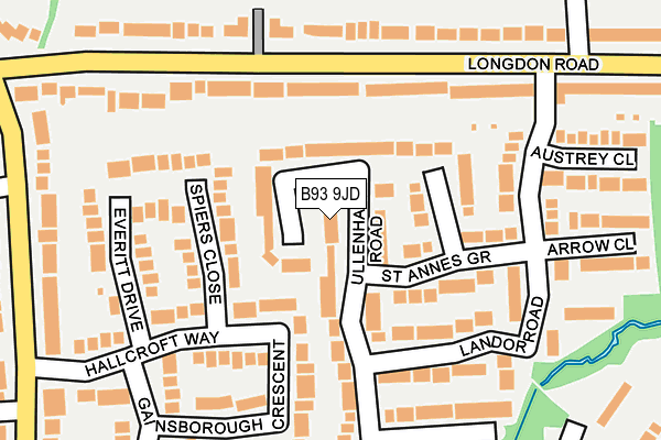 B93 9JD map - OS OpenMap – Local (Ordnance Survey)