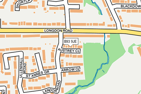 B93 9JE map - OS OpenMap – Local (Ordnance Survey)