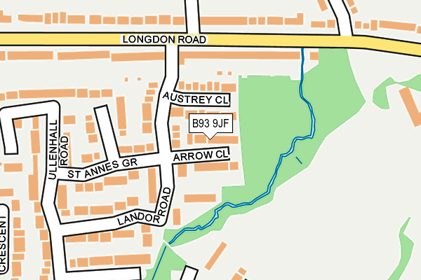B93 9JF map - OS OpenMap – Local (Ordnance Survey)