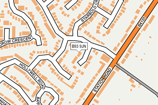 B93 9JN map - OS OpenMap – Local (Ordnance Survey)