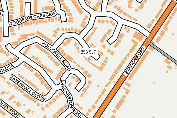 B93 9JT map - OS OpenMap – Local (Ordnance Survey)
