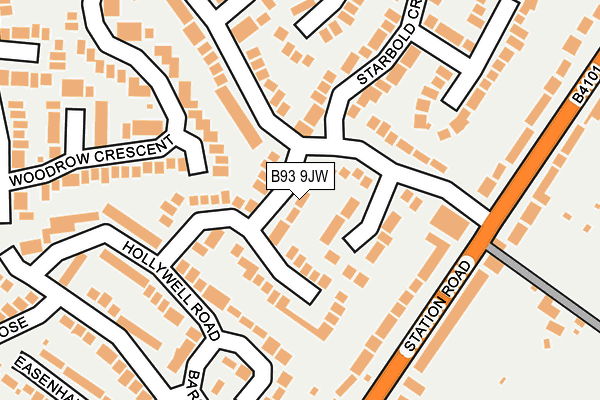 B93 9JW map - OS OpenMap – Local (Ordnance Survey)