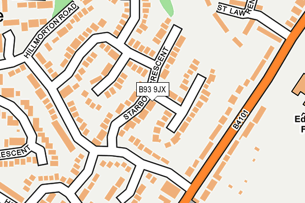 B93 9JX map - OS OpenMap – Local (Ordnance Survey)