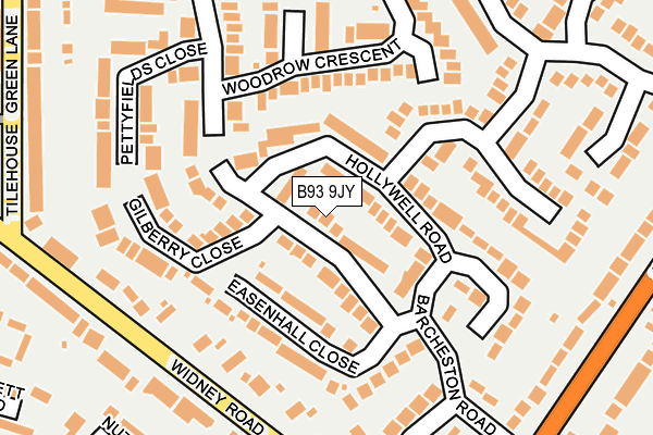 B93 9JY map - OS OpenMap – Local (Ordnance Survey)