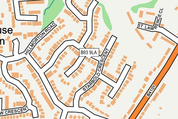 B93 9LA map - OS OpenMap – Local (Ordnance Survey)