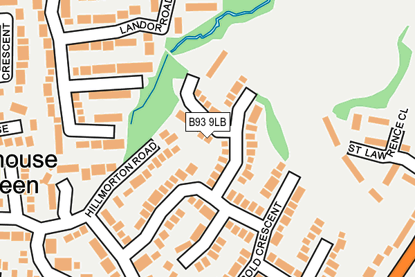 B93 9LB map - OS OpenMap – Local (Ordnance Survey)
