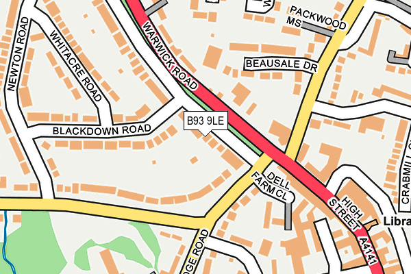 B93 9LE map - OS OpenMap – Local (Ordnance Survey)