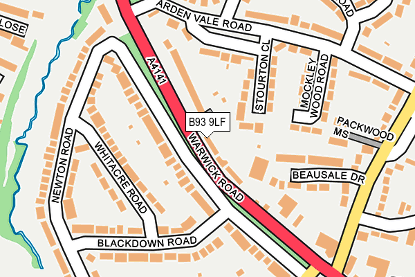 B93 9LF map - OS OpenMap – Local (Ordnance Survey)