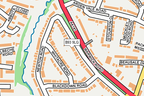 B93 9LG map - OS OpenMap – Local (Ordnance Survey)