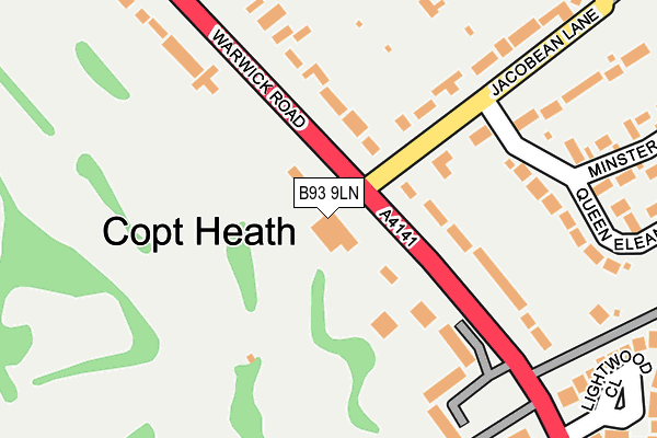 B93 9LN map - OS OpenMap – Local (Ordnance Survey)