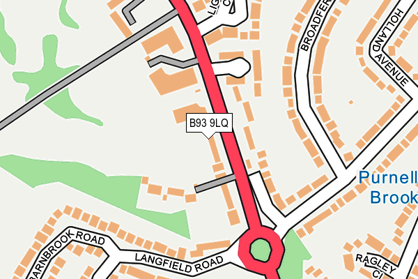 B93 9LQ map - OS OpenMap – Local (Ordnance Survey)