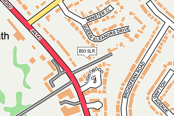 B93 9LR map - OS OpenMap – Local (Ordnance Survey)