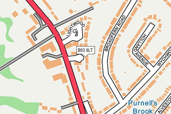 B93 9LT map - OS OpenMap – Local (Ordnance Survey)