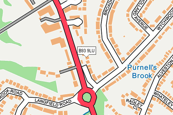 B93 9LU map - OS OpenMap – Local (Ordnance Survey)