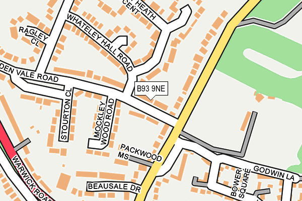 B93 9NE map - OS OpenMap – Local (Ordnance Survey)