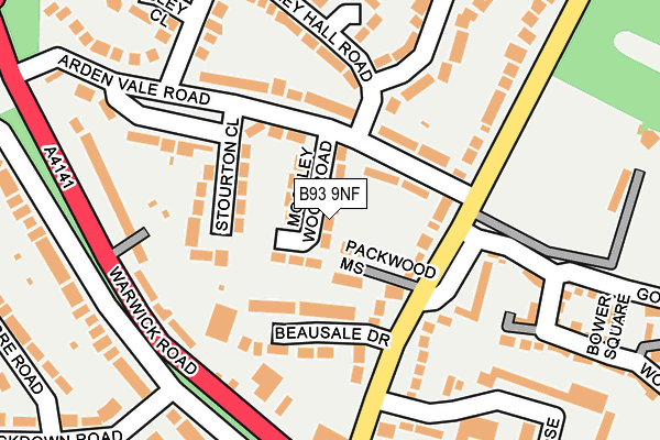 B93 9NF map - OS OpenMap – Local (Ordnance Survey)