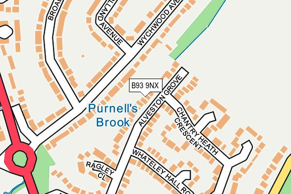 B93 9NX map - OS OpenMap – Local (Ordnance Survey)