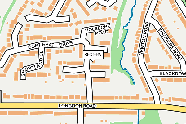 B93 9PA map - OS OpenMap – Local (Ordnance Survey)