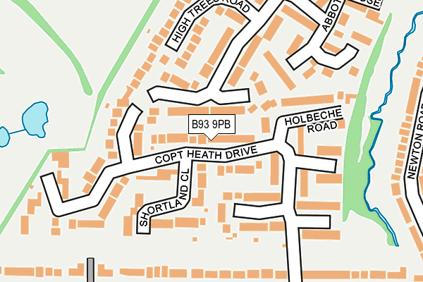 B93 9PB map - OS OpenMap – Local (Ordnance Survey)