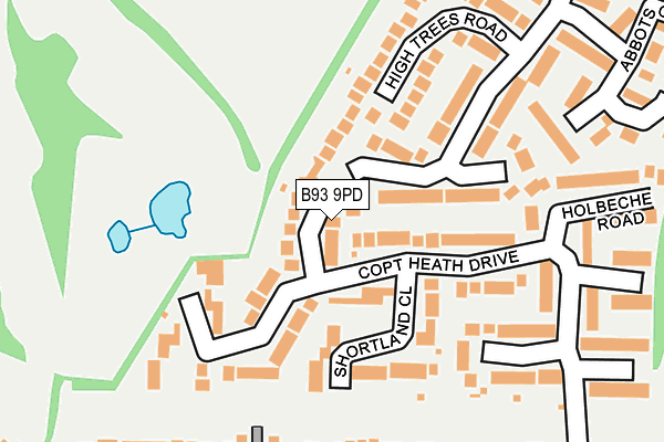 B93 9PD map - OS OpenMap – Local (Ordnance Survey)