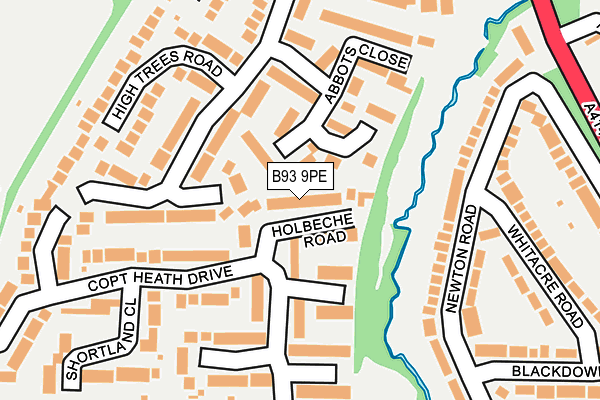 B93 9PE map - OS OpenMap – Local (Ordnance Survey)