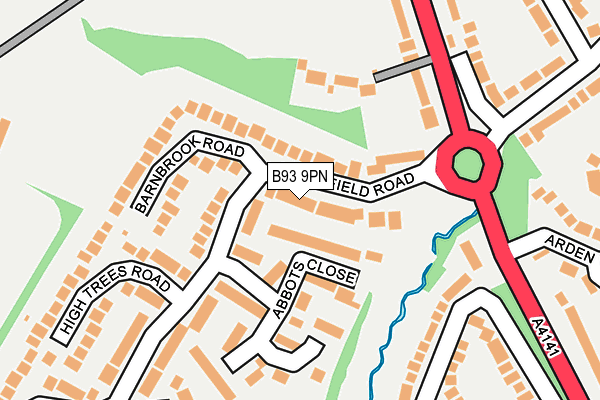 B93 9PN map - OS OpenMap – Local (Ordnance Survey)