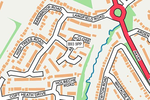 B93 9PP map - OS OpenMap – Local (Ordnance Survey)